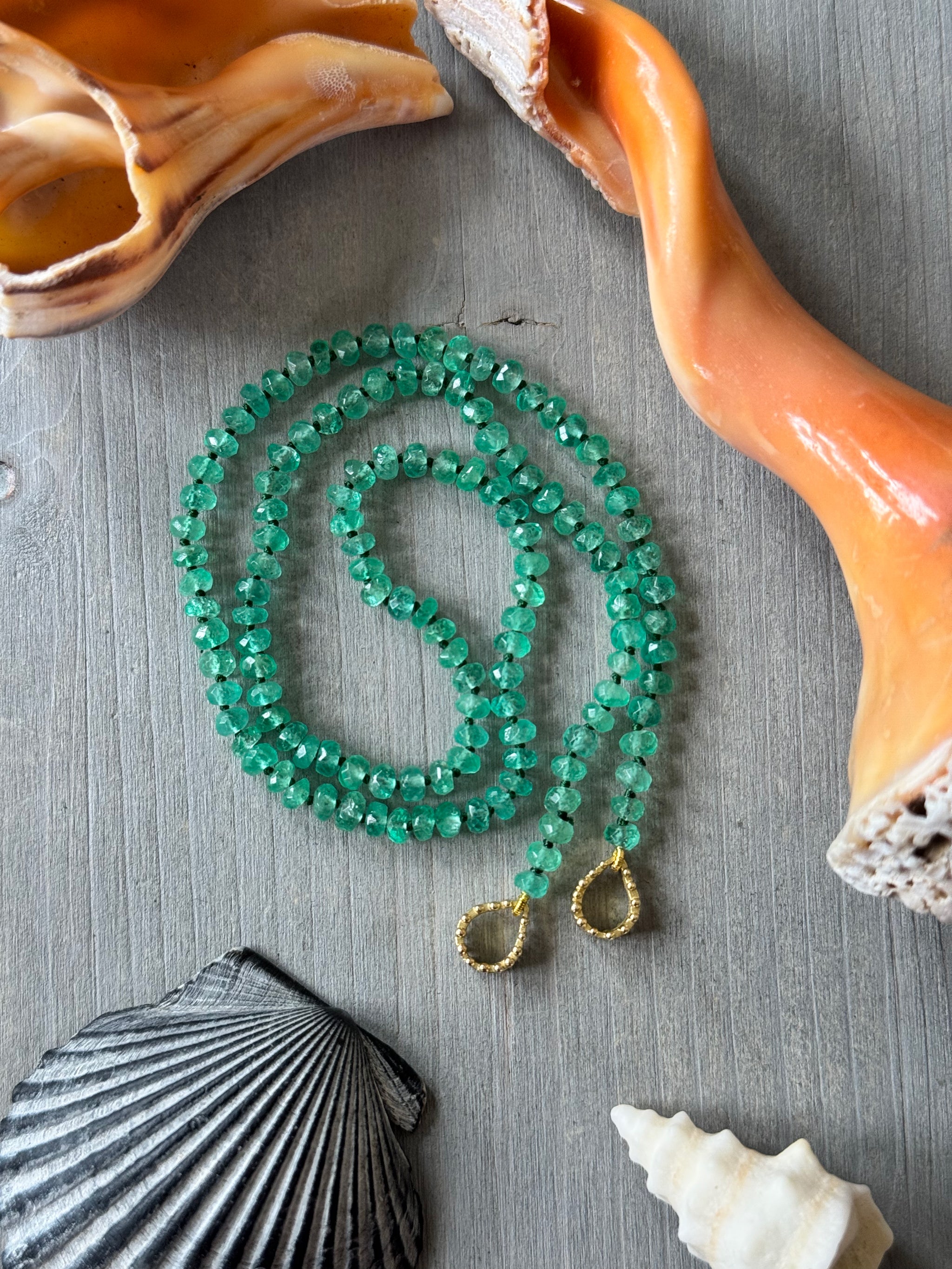 BOHEME EMERALD BEAD OPEN STRAND OOAK | In-Stock