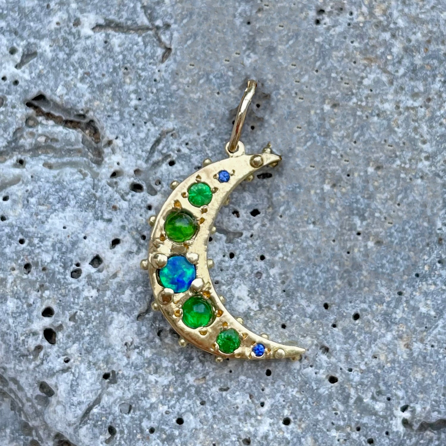 BOHEME GREEN CRESCENT MOON CHARM | In-Stock