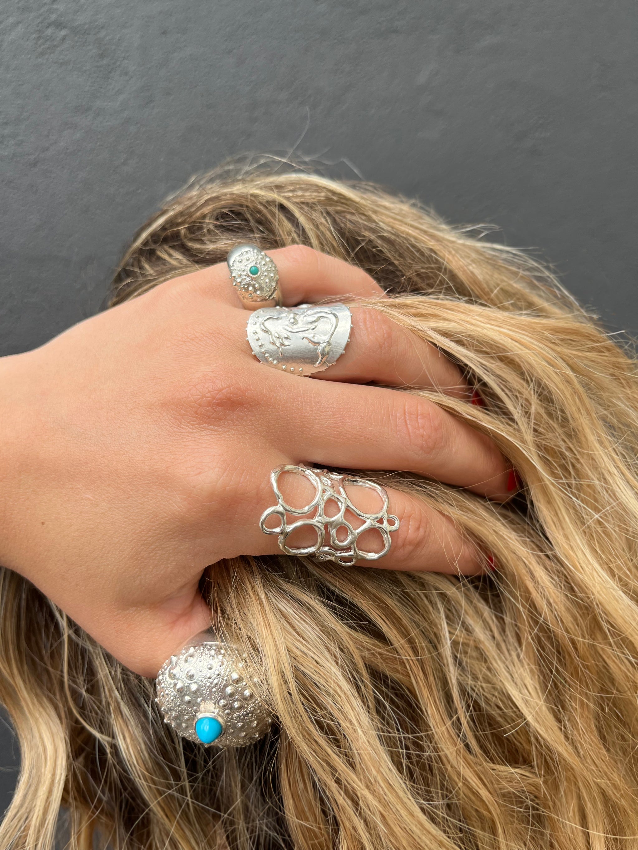 SEASPELL | TURQUOISE PETIT URCHIN RING