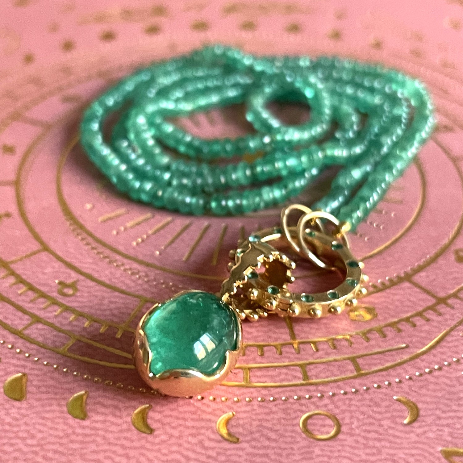 BOHEME EMERALD LOTUS CHARM | In-Stock