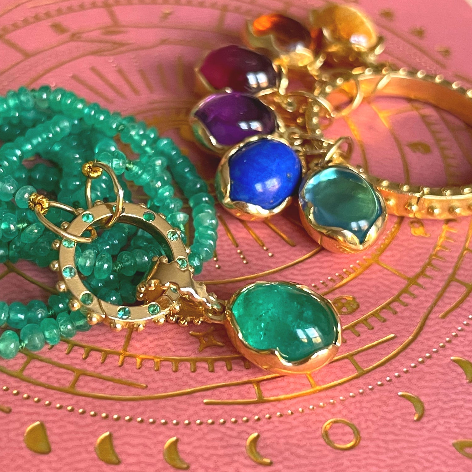 BOHEME EMERALD LOTUS CHARM | In-Stock