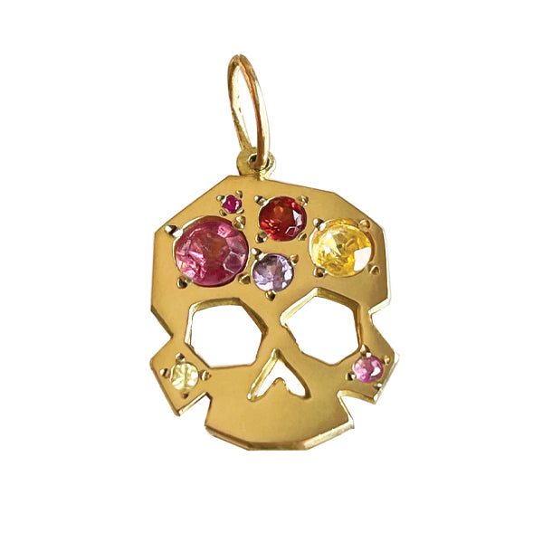 FACETTE GEMMY SKULL CHARM 18KY