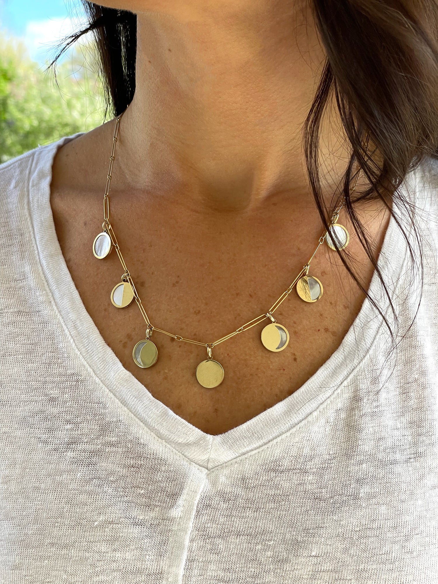 BOHEME CONFETTI GRANDE LUNE SEQUIN BLANC