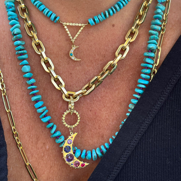 BOHEME PETITE TURQUOISE MOON CHARM