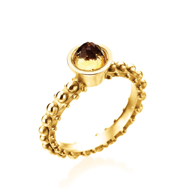 BOHEME SOLITAIRE CITRINE BULLET RING