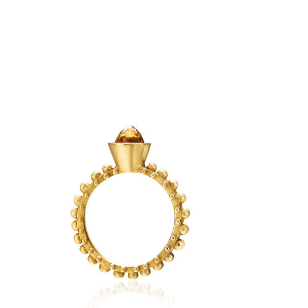BOHEME SOLITAIRE CITRINE BULLET RING