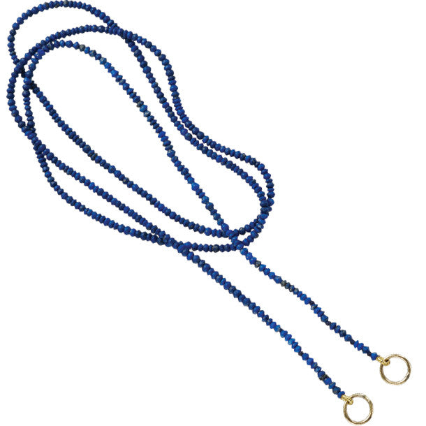 BOHEME LAPIS and GOLD HOOPS OPEN CHAIN