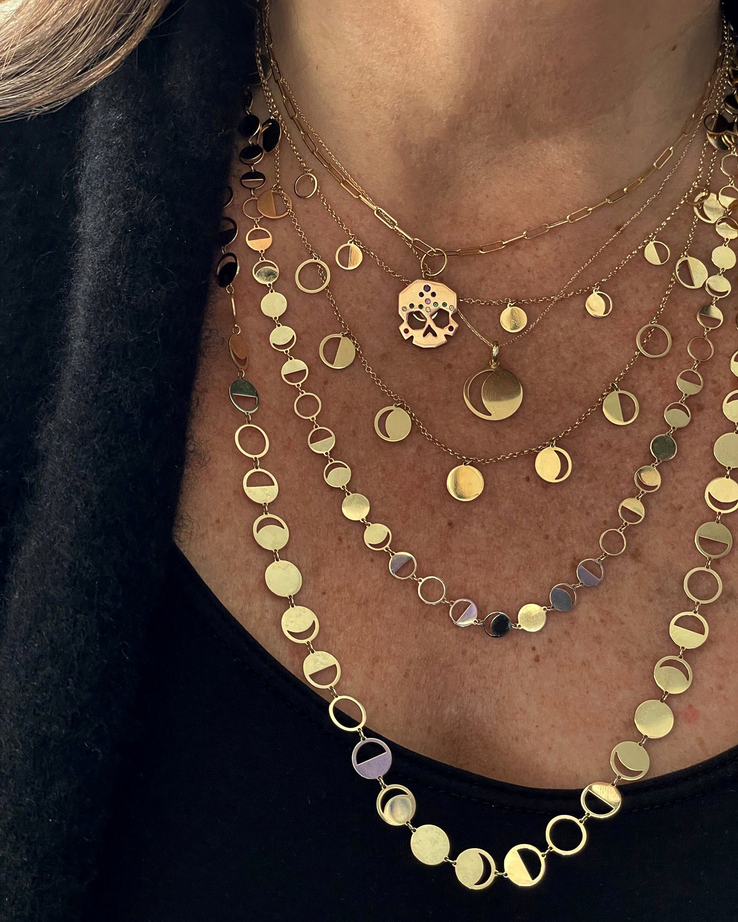 BOHEME CONFETTI PETITE LUNE SEQUIN OR