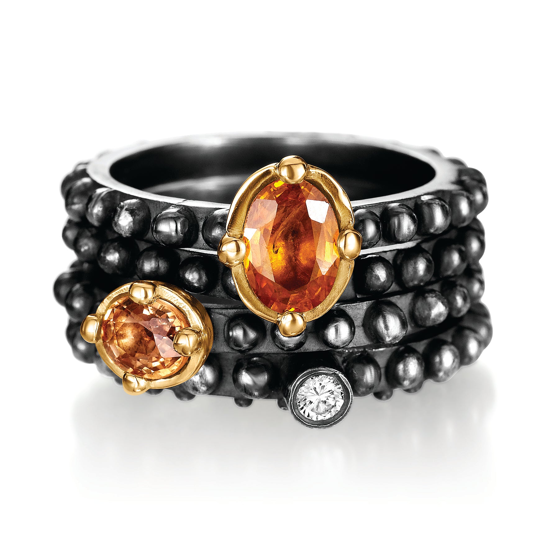 BOHEME ORANGE SAPPHIRE BOUQUET TRIO RING