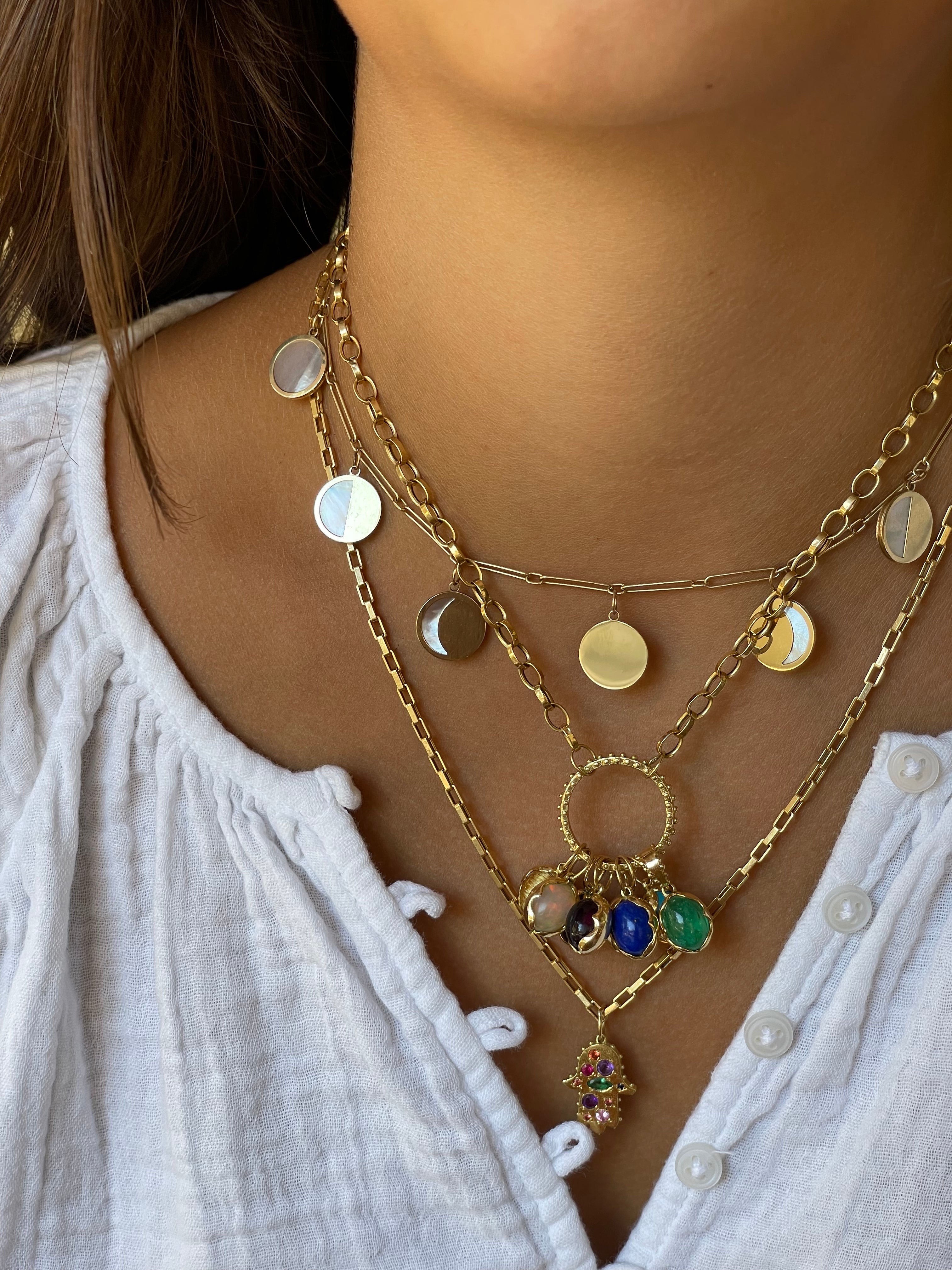 BOHEME CONFETTI GRANDE LUNE SEQUIN BLANC