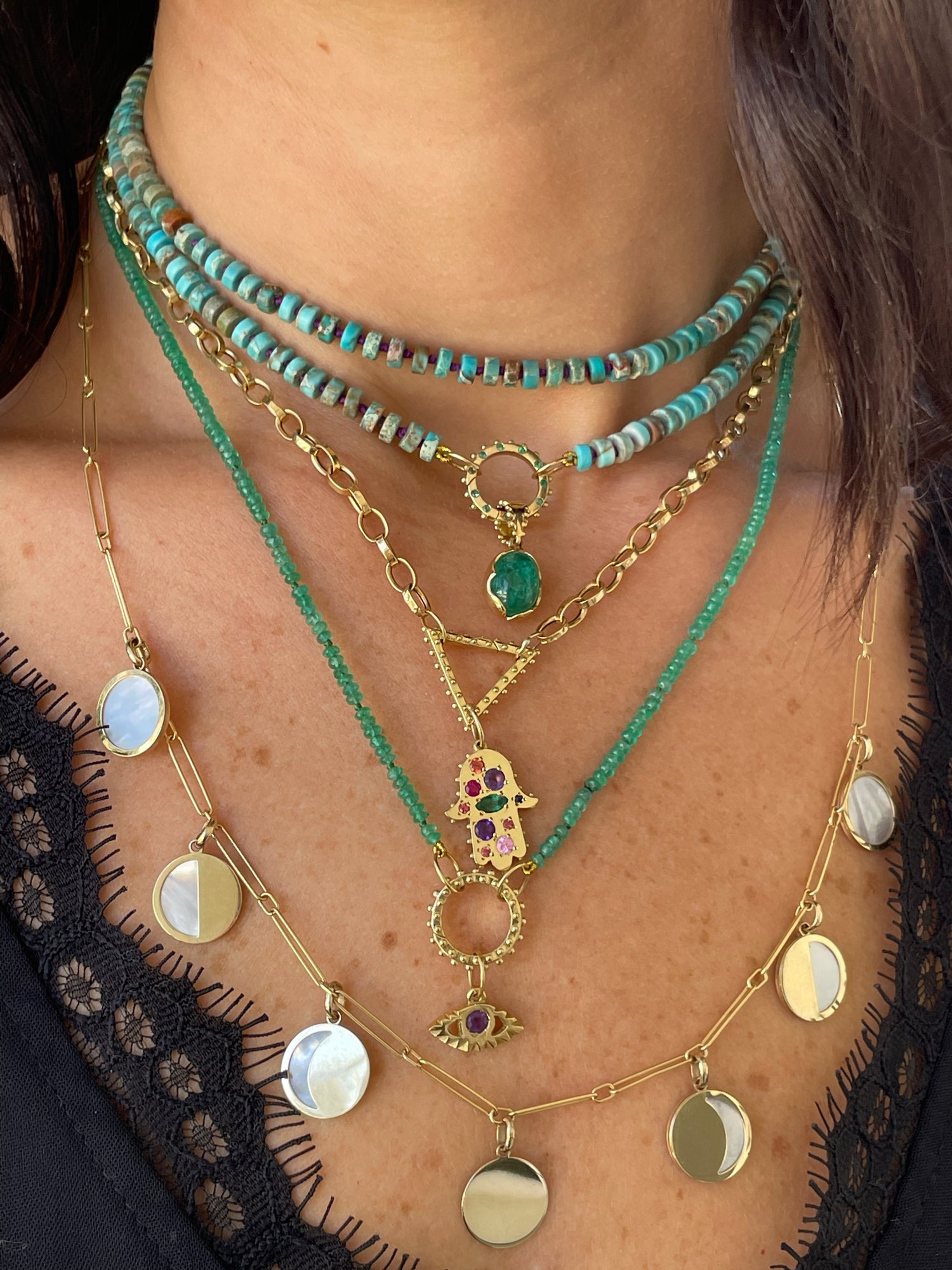 BOHEME CONFETTI GRANDE LUNE SEQUIN BLANC