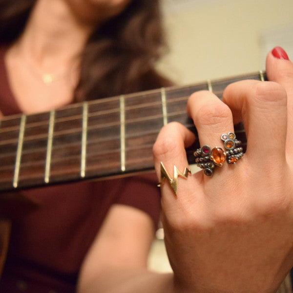 BOHEME ORANGE SAPPHIRE BOUQUET TRIO RING