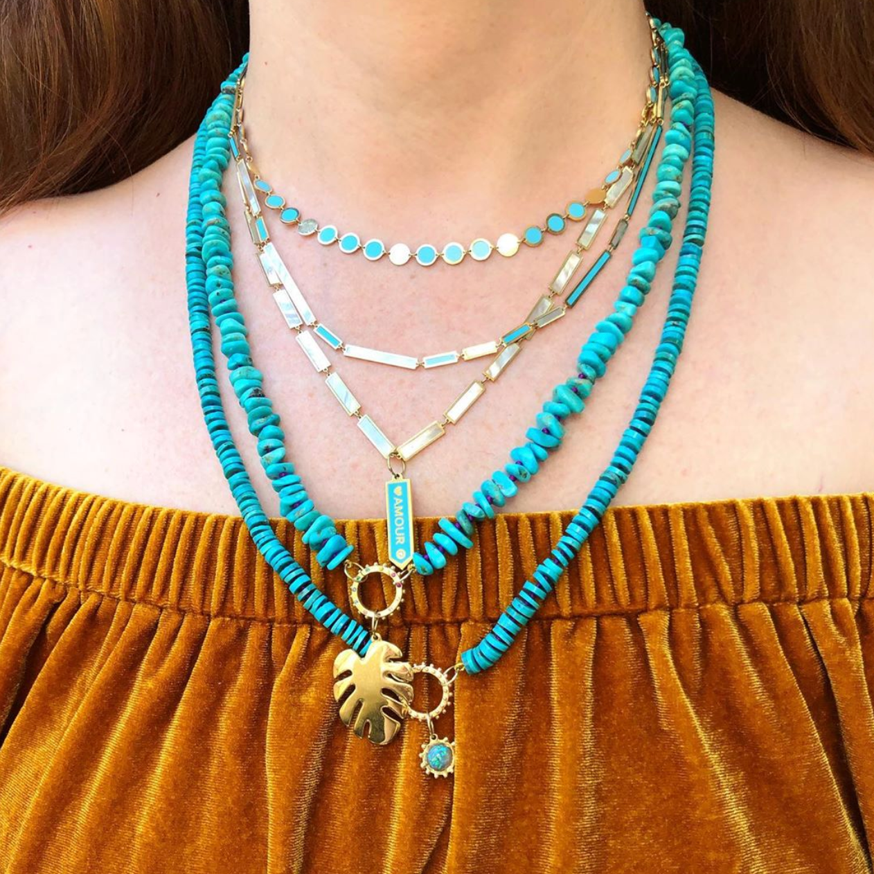 BOHEME TURQUOISE NUGGET OPEN CHAIN rts