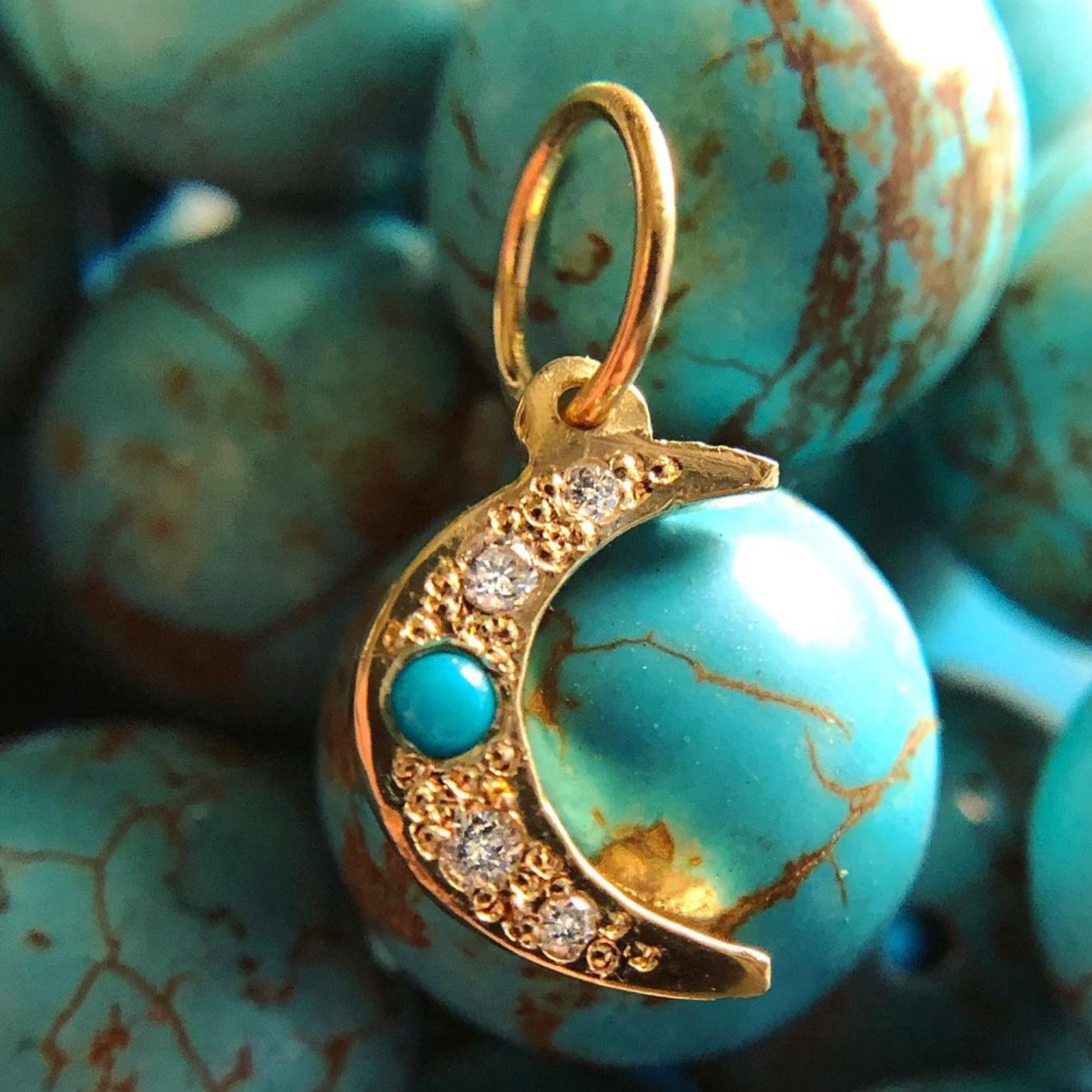 BOHEME PETITE TURQUOISE MOON CHARM