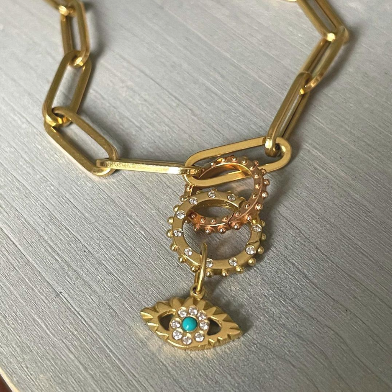 BOHEME TURQUOISE DIAMOND THIRD EYE CHARM rts