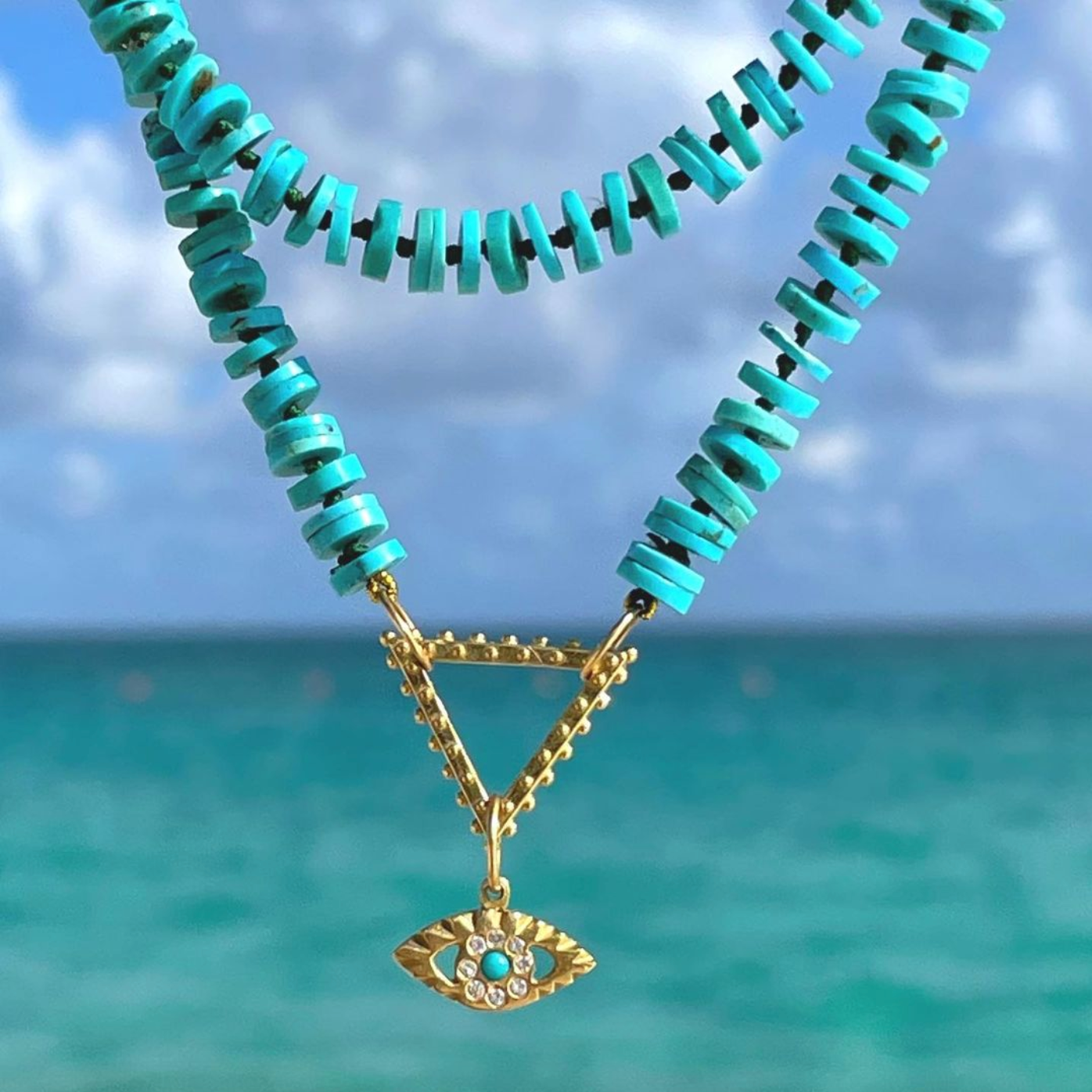 BOHEME TURQUOISE DIAMOND THIRD EYE CHARM rts