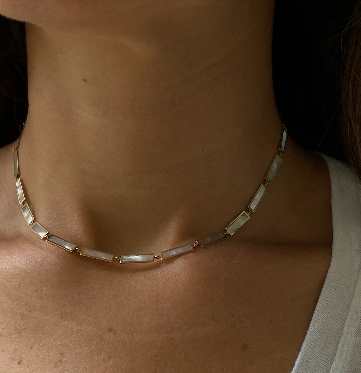 BOHEME LA BELLE MOP INLAY GOLD CHAIN rts