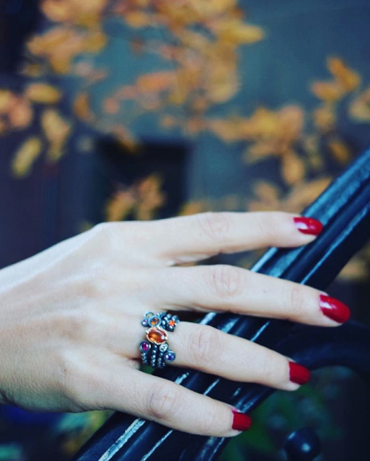 BOHEME ORANGE SAPPHIRE BOUQUET TRIO RING