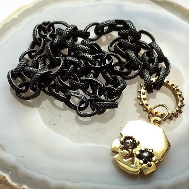 BOHEME OXI SILVER TEXTURED LARGE OVAL LINK OPEN CHAIN