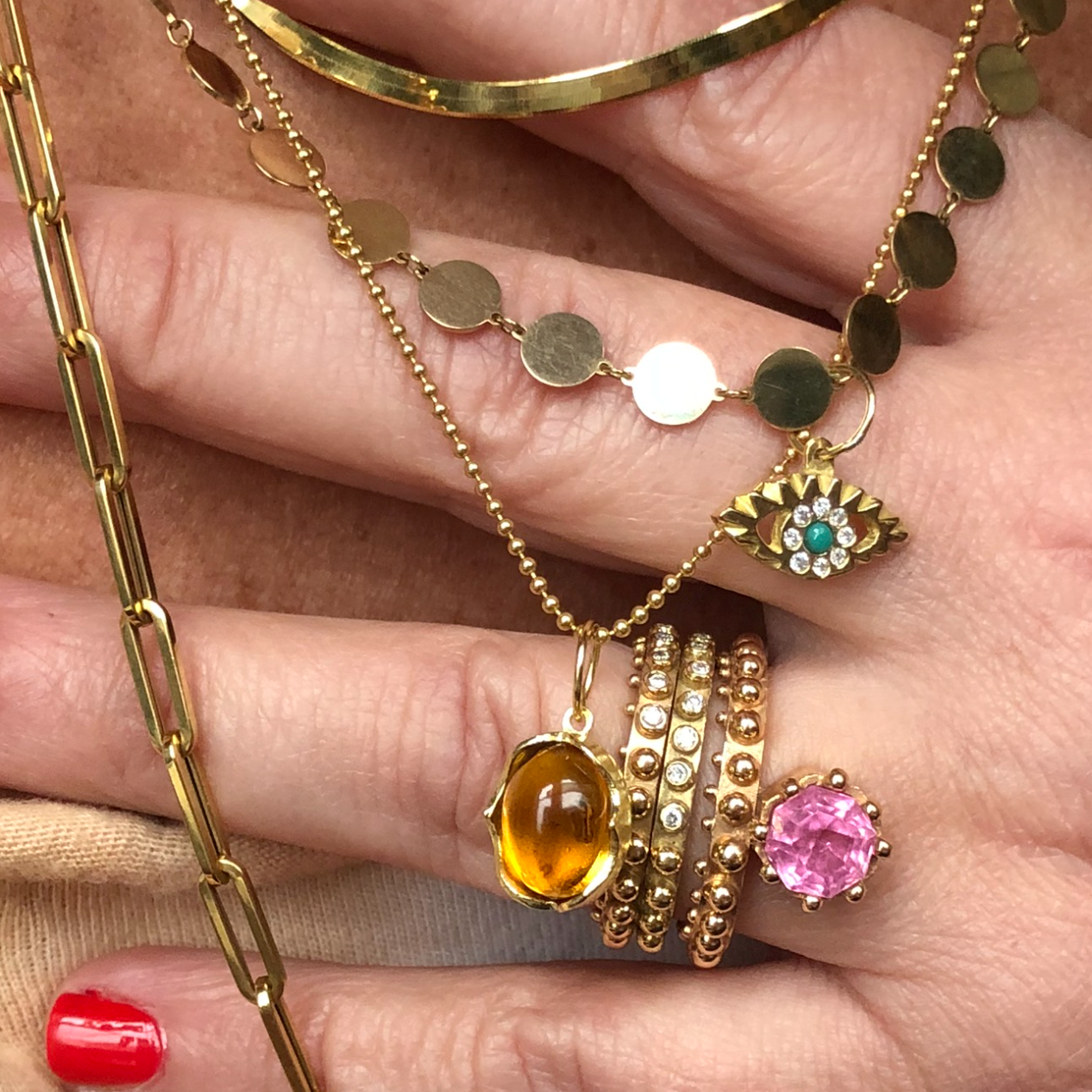 BOHEME TURQUOISE DIAMOND THIRD EYE CHARM rts