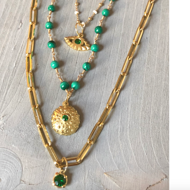 BOHEME DELPH MALACHITE BEAD CHAIN