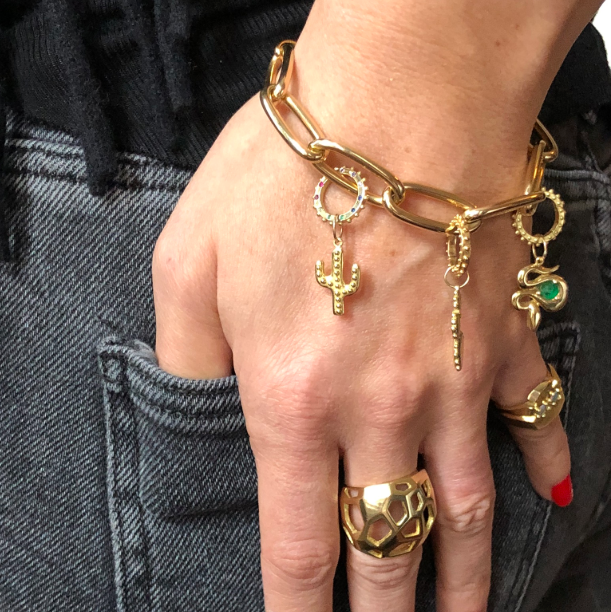 BOHEME SMALL RAINBOW CLICKER CHARM RING rts