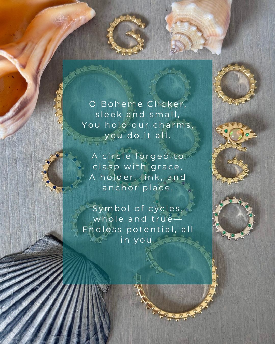 BOHEME SMALL CLICKER CHARM Yellow Gold | Crafted-to-Order