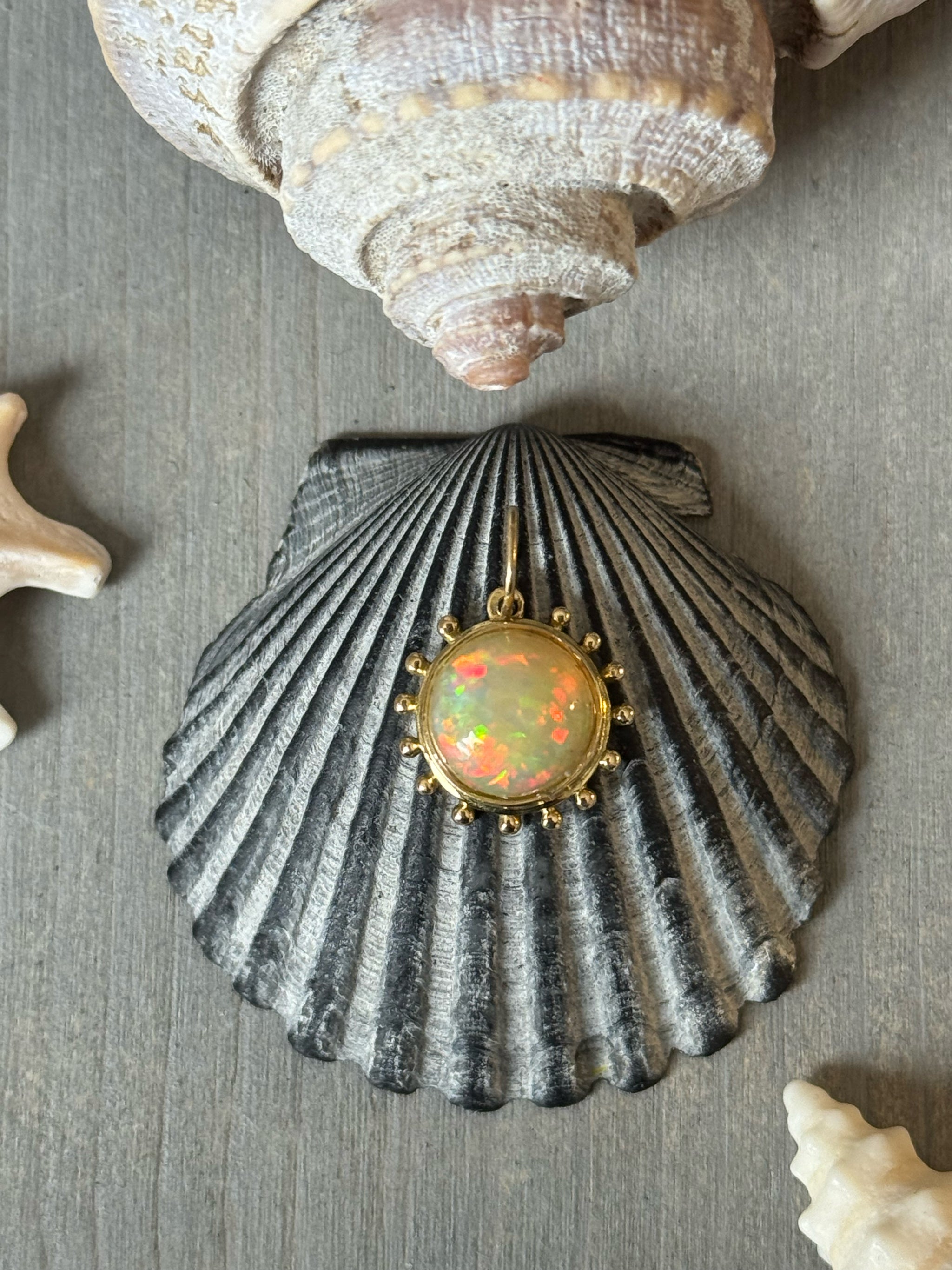 Boheme Grand Soleil Charm | OOAK Ethiopian Opal in 18k Gold | In-Stock