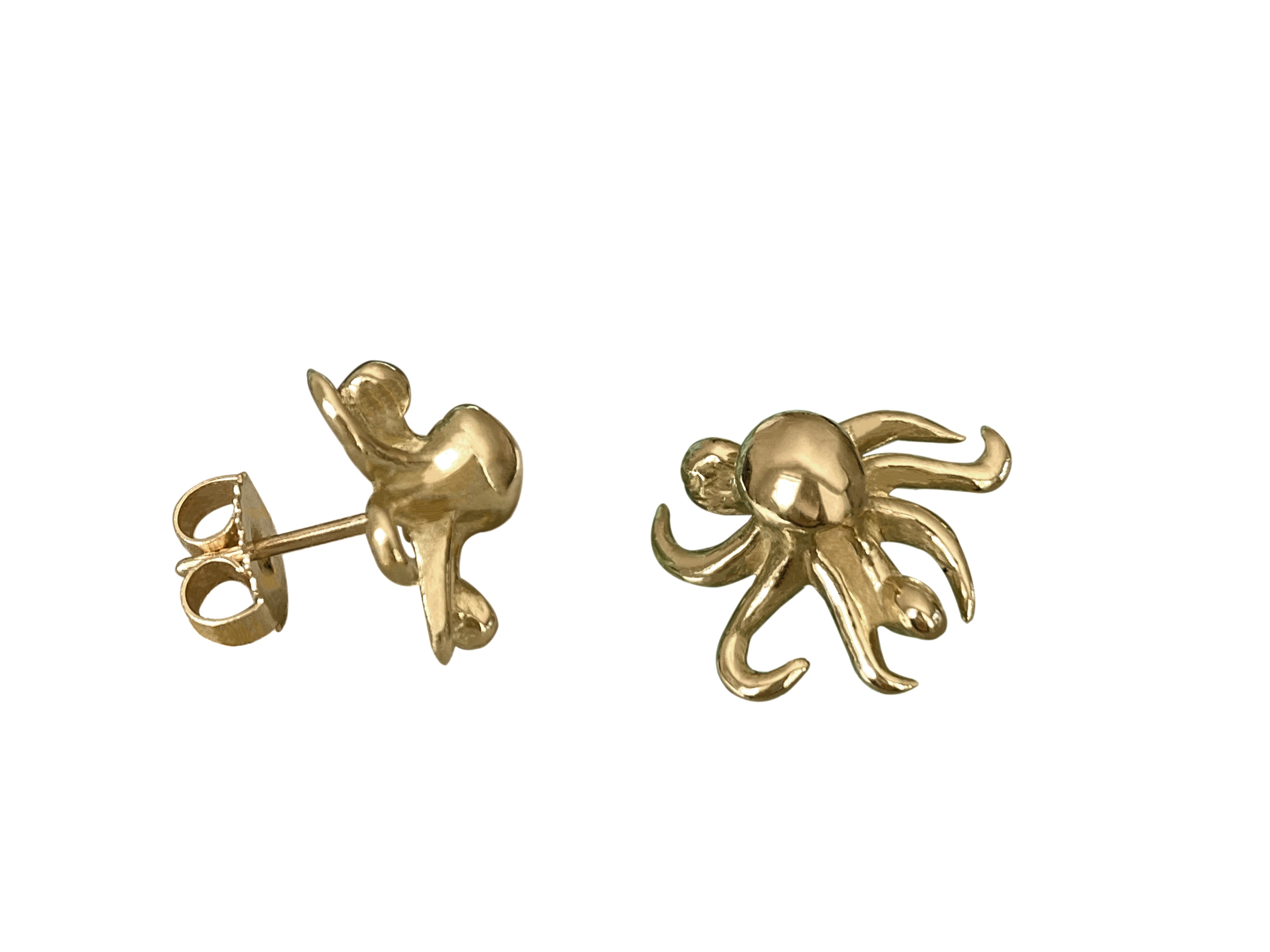 MERCURY-FREE GOLD BOHEME OCTOPUS STUDS