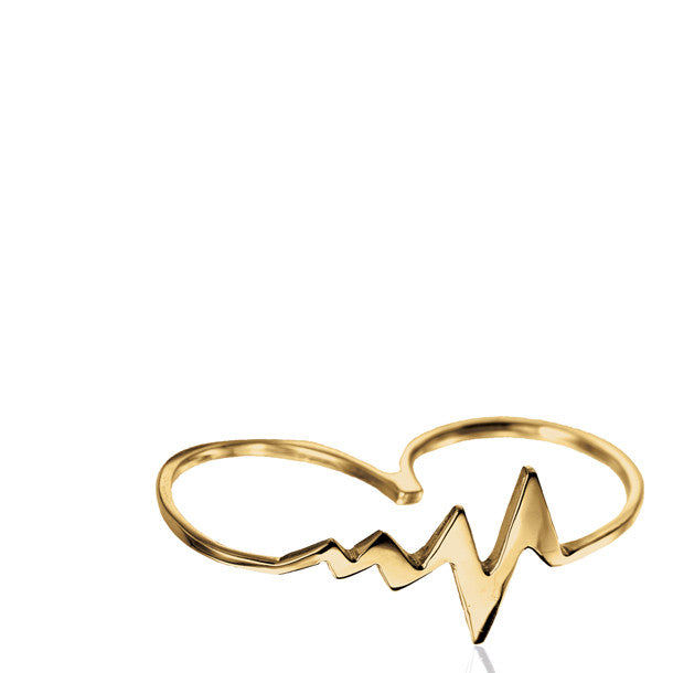 Salve 'Heartbeat' Gold-Toned Adjustable Ring for Women
