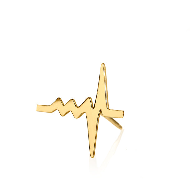 18k recycled gold Heartbeat Stud from delphine Leymarie
