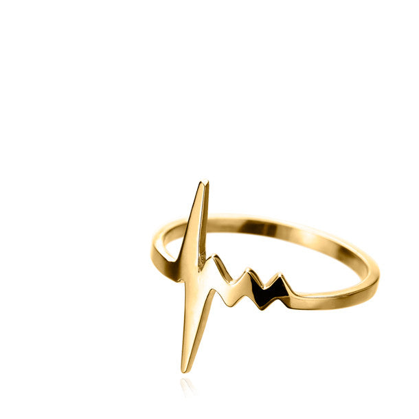 Buy Silver Heartbeat Ring in Plain Silver and Gold Plating Sterling Silver.  Large Design Online in India - Etsy