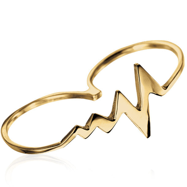 AMOUR HEARTBEAT TWO-FINGER RING