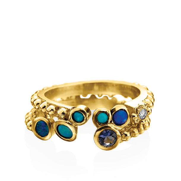 BOHEME CROWN TROIS RING BLEUE