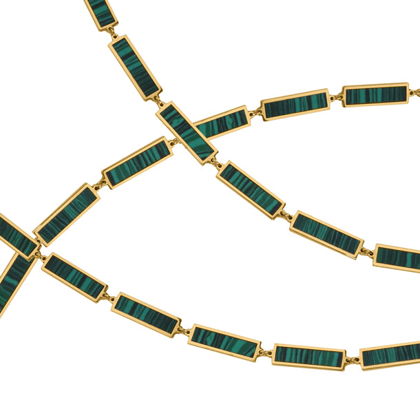 BOHEME LA BELLE MALACHITE INLAY GOLD CHAIN rts