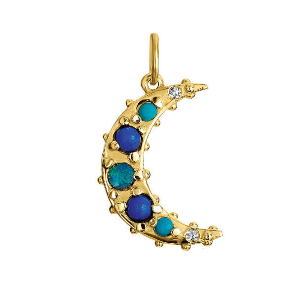 BOHEME BLUE CRESCENT MOON CHARM rts