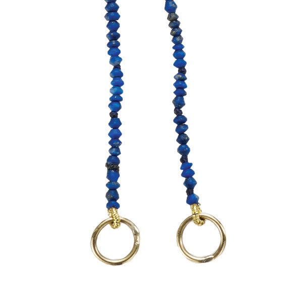 BOHEME LAPIS and GOLD HOOPS OPEN CHAIN