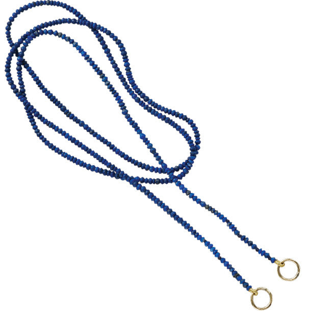 BOHEME LAPIS and GOLD HOOPS OPEN CHAIN rts
