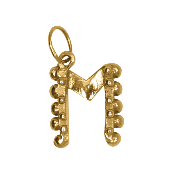 Gold Beaded Initial Charm Necklace – KateMarie Designs