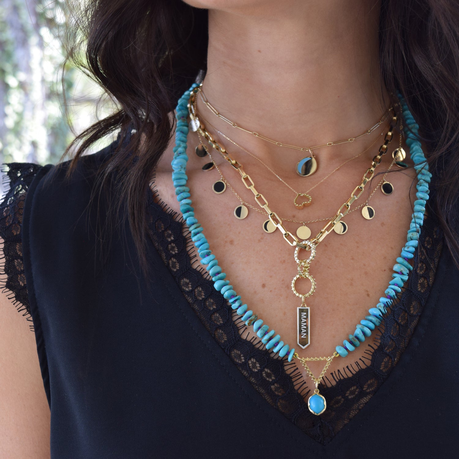 BOHEME TURQUOISE NUGGET OPEN CHAIN