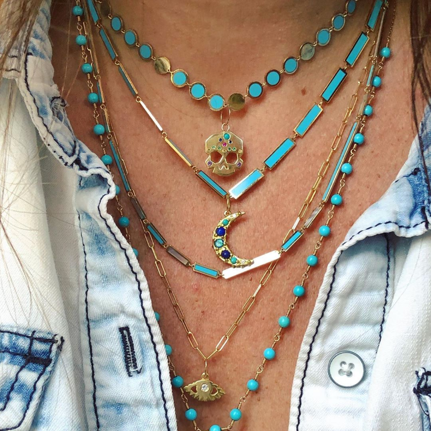 BOHEME CONFETTI TURQUOISE NECKLACE rts