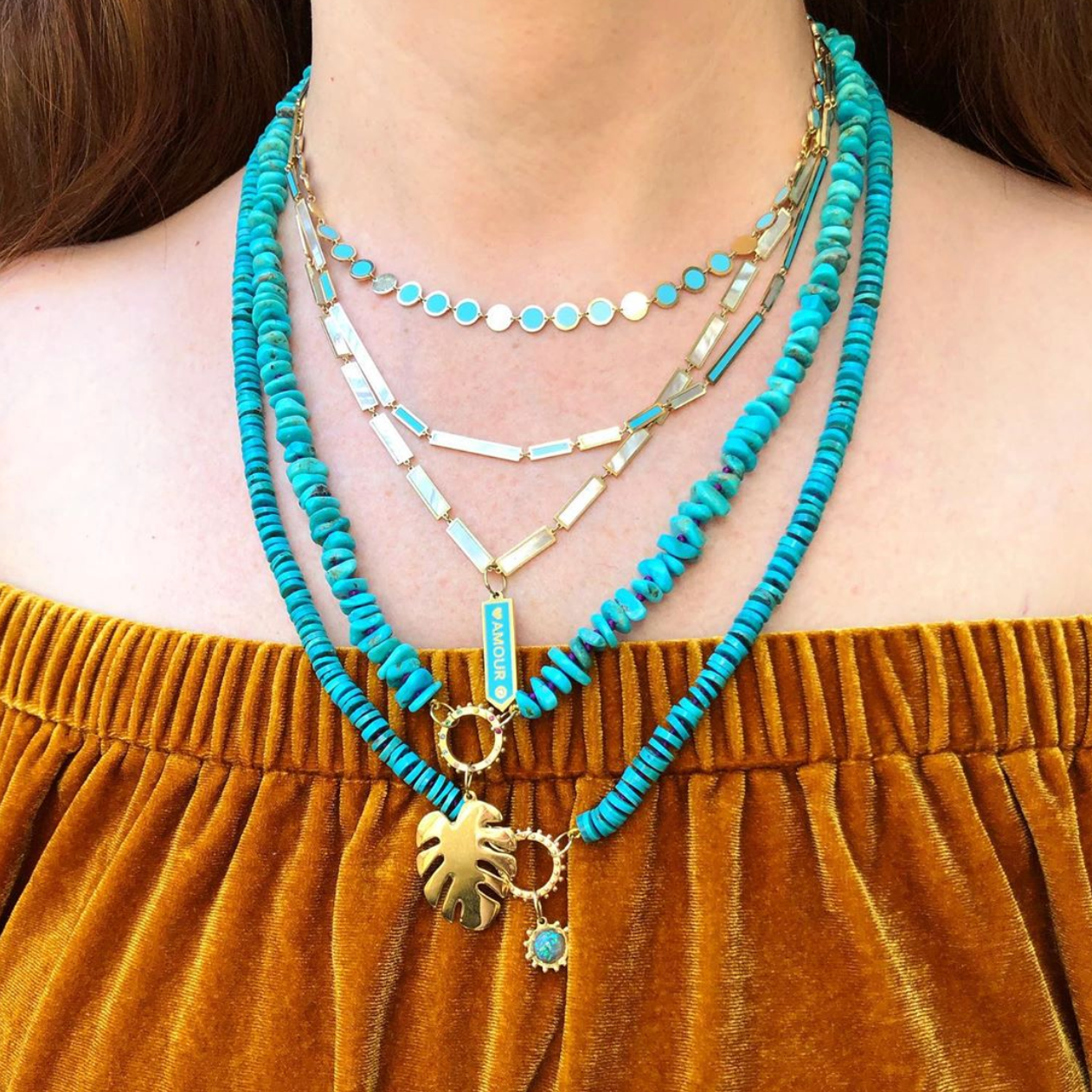 BOHEME TURQUOISE NUGGET OPEN CHAIN