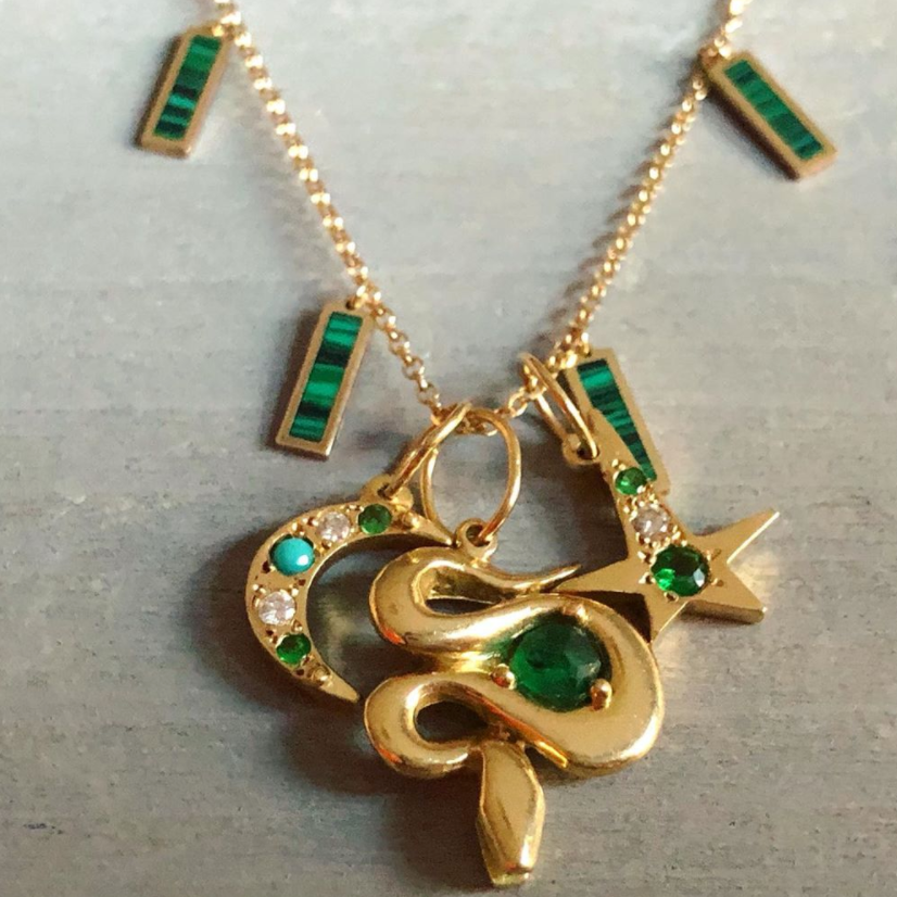 BOHEME SERPENT EMERALD CHARM