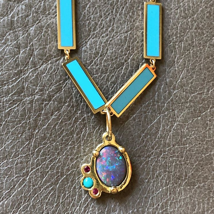 BOHEME LA BELLE TURQUOISE INLAY GOLD CHAIN