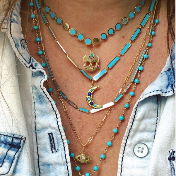 BOHEME LA BELLE TURQUOISE INLAY GOLD CHAIN