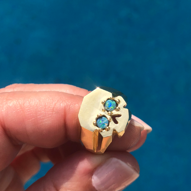 FACETTE OPAL SKULL RING rts