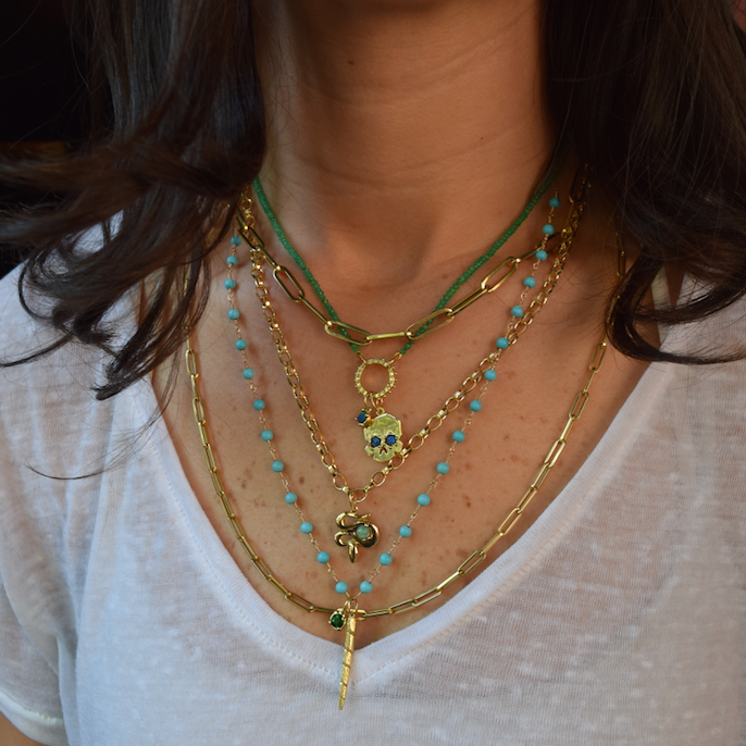 BOHEME DELPH TURQUOISE BEAD CHAIN